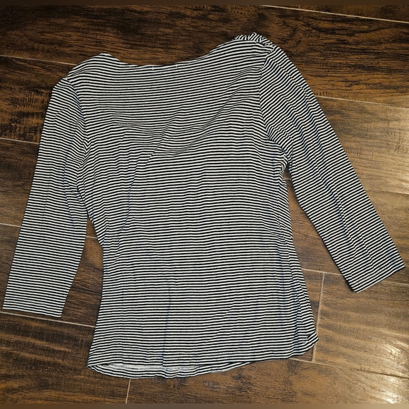 Striped Black and White Women's Top - Picture 3 of 3